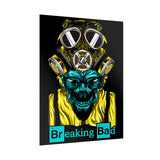 Toxic Genius Neon Gas Mask Skull Matte Vertical Poster Bold Cyberpunk Wall Art For Gamers Artists And Rebels Futuristic Science Aesthetic Room Decor Symbol Of Creativity And Power