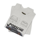 Ultra Sleek Performance Sports Coupe Blueprint Art Unisex Heavy Cotton Tee for Car Lovers and Streetwear Fans