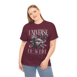 Universe Is Wide Graphic Unisex Heavy Cotton Tee Cosmic Galaxy Butterfly Space Streetwear T Shirt