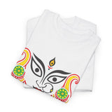 Divine Maa Durga Trinetra Minimal Art T Shirt Hindu Goddess Shakti Bhavani Devi Graphic Tee Spiritual Devotional Streetwear Navratri Festival Ethnic Indian Culture Unisex Cotton Casual Wear Gift For...