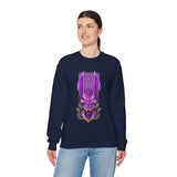 Bills Samurai Unisex Heavy Blend Crewneck Sweatshirt Futuristic Neon Japanese Warrior Design Bold Cyberpunk Streetwear Aesthetic Artistic Fleece Wearable Art for Creators Dreamers and Anime Lovers