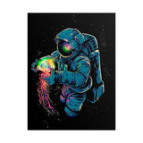 Galactic Dream Astronaut Neon Art Matte Vertical Poster Futuristic Space Wall Art Vibrant Cosmic Print Premium Home Decor for Sci Fi Lovers Creative Studios and Modern Interiors