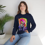 Calavera Punk Skull Unisex Heavy Blend Sweatshirt Neon Gothic Streetwear Pullover Vibrant Rock Rebel Design For Punk Concerts Halloween Parties Tattoo Culture And Alternative Fashion Lovers