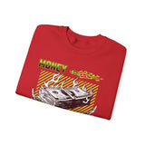 Money Power Unisex Heavy Blend Crewneck Sweatshirt Dollar Stack Neon Green Graphic Hustle Mindset Streetwear Motivational Pullover