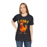 F Caw F Funny Rooster Cartoon Unisex Heavy Cotton Tee Hilarious Farm Humor Graphic Shirt Bold Comedy Design Casual Wear Gift For Friends Laugh Lovers