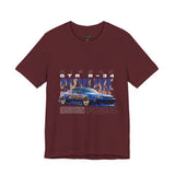 Blue Flame Street Racing Car Graphic Unisex Heavy Cotton Tee Bold Drift Style Automotive Streetwear Shirt