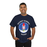 Rocket Science Rocks Unisex Heavy Cotton Tee Space Exploration T Shirt Astronomy STEM Education Science Lover Gift Astronaut Geek Nerd Graphic Top