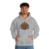 Unisex Balinese Barong Mask Hoodie Heavy Blend Pullover Sweatshirt Tribal Cultural Warrior Spirit Inspired Mythical Festival Graphic Streetwear