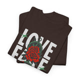 Love Fake Friendship Rose Graphic Unisex Heavy Cotton Tee Bold Statement Streetwear T Shirt Empowering Artistic Floral Design for Self Expression Perfect Gift for Friends Birthdays Parties Casual Wear