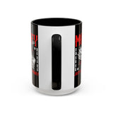 Money Ambition Accent Coffee Mug 11oz 15oz Black Ceramic Cup with Bold Red Typography and Cash Stack Design for Entrepreneurs and Hustlers