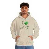 I Love Plants Hoodie Unisex Heavy Blend Sweatshirt Eco Friendly Botanical Leaf Design Gardening Nature Lover Sustainable Green Living Gift Pullover