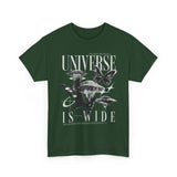 Universe Is Wide Graphic Unisex Heavy Cotton Tee Cosmic Galaxy Butterfly Space Streetwear T Shirt