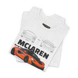 Orange Hypercar Blueprint Unisex Heavy Cotton Tee High Detail Automotive Art Streetwear Graphic for Car Enthusiasts and Daily Wear