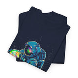 Galactic Dream Astronaut Neon Art Unisex Heavy Cotton Tee Bold Cosmic Streetwear Graphic T Shirt Vibrant Space Design Comfortable Classic Fit Everyday Wear Perfect Gift for Sci Fi Lovers and Creative Minds