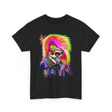Calavera Punk Skull Unisex Heavy Cotton Tee Neon Gothic Streetwear T-Shirt Bold Rock Rebel Design For Punk Festivals Halloween Concerts Tattoo Lovers And Alternative Fashion
