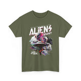 Aliens Exist UFO Graphic Unisex Heavy Cotton Tee Sci Fi Streetwear T Shirt Extraterrestrial Space Alien Design