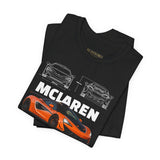 Orange Hypercar Blueprint Unisex Heavy Cotton Tee High Detail Automotive Art Streetwear Graphic for Car Enthusiasts and Daily Wear