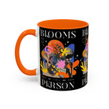 Blooms Person Accent Coffee Mug 11oz 15oz Abstract Floral Head Artistic Colorful Modern Creative Design Black White Ceramic Tea Cup Streetwear Inspired Artistic Fashion Drinkware