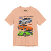 Street Racing Trio JDM Cars Graphic Unisex Heavy Cotton Tee for Drift Fans Performance Lovers and Streetwear Enthusiasts