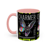 The Charmer Butterfly Accent Coffee Mug 11oz 15oz Black Two Tone Ceramic Cup Aesthetic Iridescent Butterfly Design Gift for Coffee Lovers