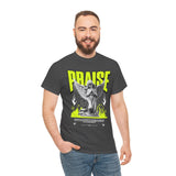 Praise Angel Statue Graphic Unisex Heavy Cotton Tee Spiritual Gothic Streetwear T-Shirt