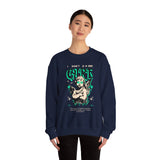 I Don’t Care True Freedom Angel Unisex Heavy Blend Crewneck Sweatshirt Gothic Cherub Graphic Bold Motivational Streetwear Statement Pullover