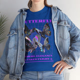 Butterfly Holographic Graphic Black Unisex Heavy Cotton bT Shirt Where Elegance Takes Flight Aesthetic Trendy Streetwear Fashion Outfit