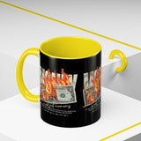 Money Is Not Just Currency Burning Dollar Graphic Accent Coffee Mug 11oz 15oz Hustler Motivational Cash Fire Design