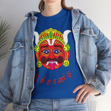 Poochandi Drishti Bommai Tamil T Shirt Traditional Evil Eye Protection Graphic Tee South Indian Folk Art Dhrishti Mask Cultural Festival Streetwear Unisex Cotton Spiritual Apparel