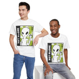 Not Alone Alien Unisex T Shirt Cartoon UFO Graphic Tee Extraterrestrial Sci Fi Space Themed Paranormal Conspiracy Inspired Streetwear Top