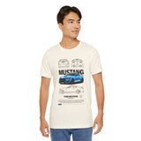 Blue Apex Muscle Coupe Blueprint Art Unisex Heavy Cotton Tee Powerful Street Machine Graphic Shirt for Car Lovers and Collectors