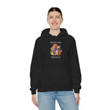 Blooms Person Unisex Heavy Blend Hooded Sweatshirt Graphic Hoodie Black Abstract Colorful Floral Head Artistic Streetwear Modern Creative Futuristic Fashion Outfit