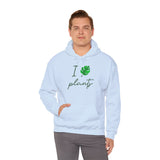 I Love Plants Hoodie Unisex Heavy Blend Sweatshirt Eco Friendly Botanical Leaf Design Gardening Nature Lover Sustainable Green Living Gift Pullover