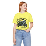 Kawasaki Ninja H2R Inspired Hyperbike Graphic Unisex Heavy Cotton Tee Streetwear Racing Style Motorcycle Art Shirt for Speed Lovers and Track Enthusiasts
