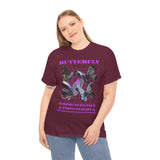Butterfly Holographic Graphic Black Unisex Heavy Cotton bT Shirt Where Elegance Takes Flight Aesthetic Trendy Streetwear Fashion Outfit
