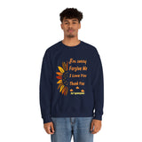 Ho’oponopono Sunflower Crewneck Unisex Sweatshirt Heavy Blend Pullover Healing Affirmation Spiritual Gratitude Mindfulness Positive Energy Apparel