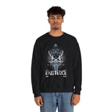 Existence Dystopian Society Cyborg Unisex Heavy Blend Crewneck Sweatshirt Futuristic Sci Fi Robotic Graphic Cyberpunk Streetwear Pullover