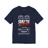 Shelby Red High Performance Muscle Coupe Blueprint Unisex Heavy Cotton Tee Retro Car Art Streetwear Gift for Gearheads Daily Wear Car Lovers Apparel