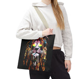 Rasta Lion Eco Tote Bag Vibrant Reggae Inspired Artistic Lion with Headphones Jamaican Island Style Bold Art Print Durable Cotton Canvas Bag for Music Lovers Travel or Daily Use by KLASSORO