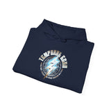 Temporal Echo Lightning Globe Graphic Unisex Heavy Blend Hooded Sweatshirt Futuristic Sci-Fi Streetwear Hoodie Bold Energy