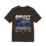 Bullet Blue Street Racing Artwork Unisex Heavy Cotton Tee High Performance Inspired Graphic Shirt For Car Lovers And Urban Streetwear Fans