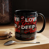 Love Yourself Deep Accent Coffee Mug 11oz 15oz Self Love Motivational Quote Cup Rose Graphic Positive Affirmation Daily Inspiration Empowerment Gift Mug
