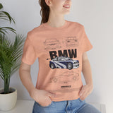 Blue Track Ready Performance Coupe Artwork Unisex Heavy Cotton Tee High Speed Racing Inspired Streetwear Graphic Shirt For Car Enthusiasts And Motorsport Art Fans