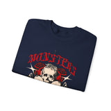 Monsters Skull Guardians Gothic Horror Unisex Heavy Blend Crewneck Sweatshirt Dark Graphic Halloween Streetwear Bold Vintage Skull Pullover