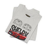 Red High Performance Muscle Coupe Blueprint Unisex Heavy Cotton Tee Retro Car Art Streetwear Gift for Gearheads Daily Wear Car Lovers Apparel