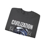 Civilization Eye Of Memory Graphic Unisex Heavy Blend Crewneck Sweatshirt Futuristic Visionary Streetwear Abstract Blue Eye Pullover