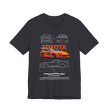 Legendary Orange Street Racer Blueprint Tee Unisex Heavy Cotton Retro Tuner Car Art Graphic Shirt for Enthusiasts