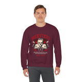 Monsters Skull Guardians Gothic Horror Unisex Heavy Blend Crewneck Sweatshirt Dark Graphic Halloween Streetwear Bold Vintage Skull Pullover