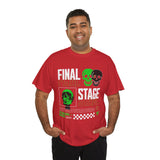 Final Stage Unisex Heavy Cotton Tee Graphic Black T Shirt Skull Neon Green Streetwear Futuristic Cyberpunk Bold Artistic Fashion Outfit