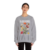 Blossoms Floral Crewneck Sweatshirt Comfortable Unisex Pullover Timeless Charm Streetwear Nature Inspired Empowerment Design Perfect Gift for Garden Lovers Friends Birthdays Cozy Days Casual Wear